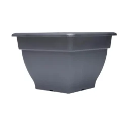 Square Pot In Black - 38cm