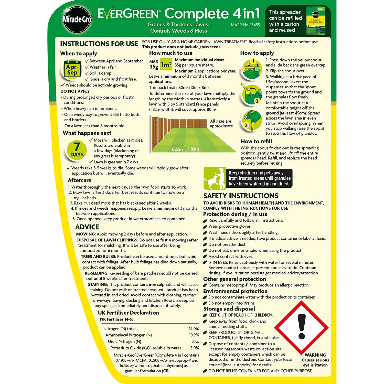 Miracle-Gro EverGreen Complete 4-in-1 Lawn Food, Weed & Moss Killer Spreader - 80m2 4 Miracle-Gro EverGreen Complete 4-in-1 Lawn Food, Weed & Moss Killer Spreader - 80m2 - Image 2