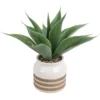 Artificial Aloe Vera In Striped Pot