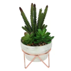 Artificial Succulent In Rose Gold Stand -Garden Tool Shop 12879282 1334858348118316