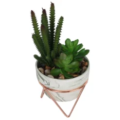Artificial Succulent In Rose Gold Stand -Garden Tool Shop 12879282 2904858348138452