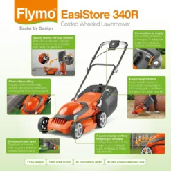 Flymo 1400W EasiStore 340R Electric Lawn Mower - 34cm -Garden Tool Shop 12885911 2254846175325273