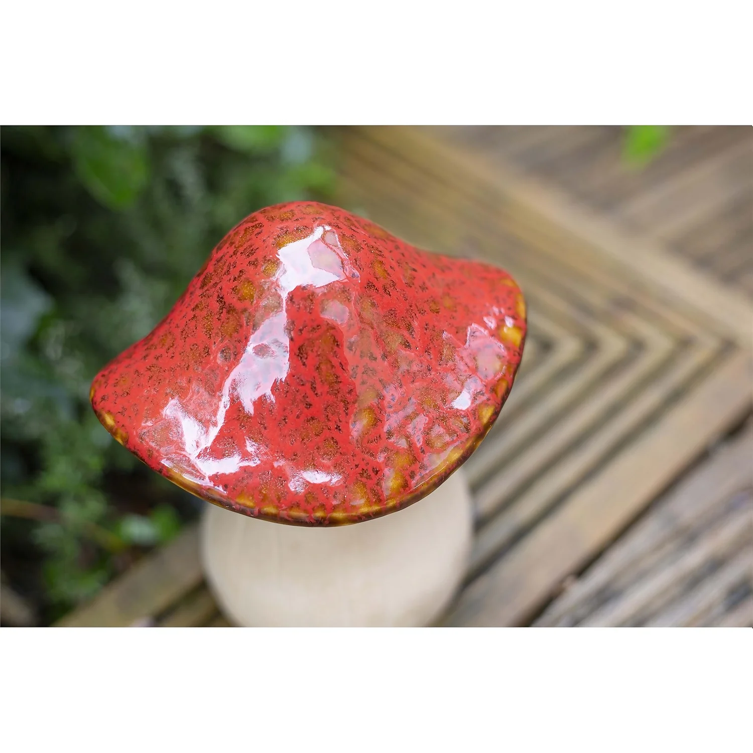 Ceramic Mushroom Garden Ornament - Medium 6 Ceramic Mushroom Garden Ornament - Medium - Image 4