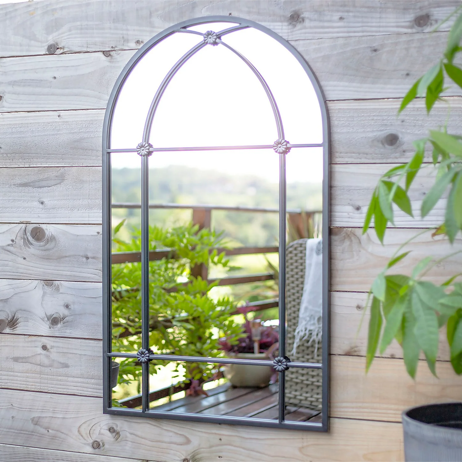 Arundel Outdoor Garden Mirror - 100cm 4 Arundel Outdoor Garden Mirror - 100cm - Image 2