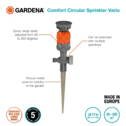 Gardena Comfort Circular Sprinkler Vario Spike -Garden Tool Shop 13043404 1015060198431329