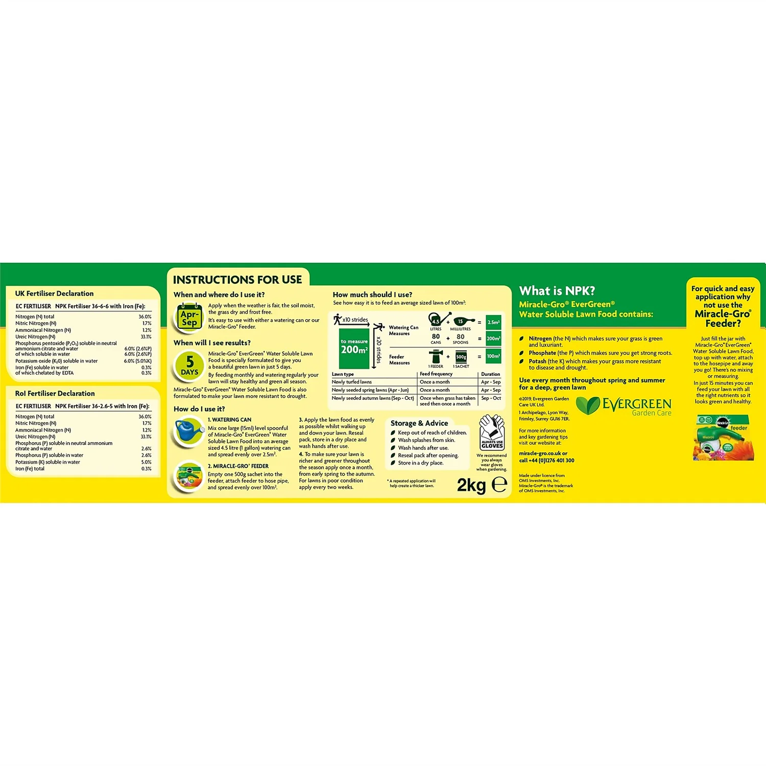 Miracle-Gro EverGreen Water Soluble Lawn Food - 400m² 4 Miracle-Gro EverGreen Water Soluble Lawn Food - 400m² - Image 2