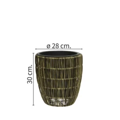 Kate Round Rattan Planter - Medium -Garden Tool Shop 13222499 8384934511132339