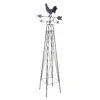 Panacea Rooster Weathervane Steel Obelisk - Rust