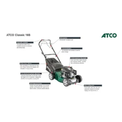Atco 123ccc Classic 16S Petrol Lawn Mower - 41cm -Garden Tool Shop 13483563 1084929328984659