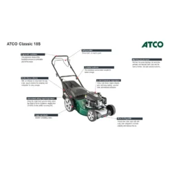 Atco 139cc Classic 18S Petrol Lawn Mower - 46cm 14 Atco 139cc Classic 18S Petrol Lawn Mower - 46cm -Garden Tool Shop 13483565 1664929335782785