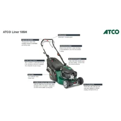 Atco 145cc Liner 18SH Petrol Lawn Mower - 46cm -Garden Tool Shop 13486585 1594932690022221