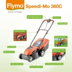 Flymo 1500W Speedi Mo 360C Electric Lawn Mower - 36cm -Garden Tool Shop 13524783 1144936626085281