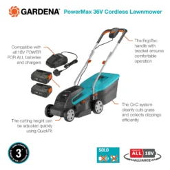 GARDENA 36V PowerMax Cordless Lawn Mower - 32cm -Garden Tool Shop 13524825 7474936345068522