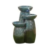 Stylish Fountain Glazed Trio Water Feature With LEDs -Garden Tool Shop 13846047 1704962028280145