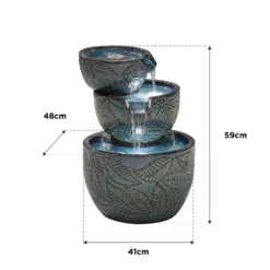 Stylish Fountain Fossil Leaf Water Feature With LEDs -Garden Tool Shop 13846049 1804962028377735