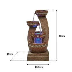 Stylish Fountain Azure Columns Water Feature With LEDs -Garden Tool Shop 13846050 1534978881017244