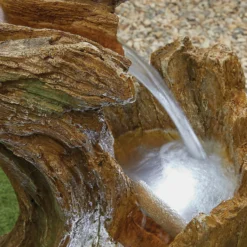 Stylish Fountain Knotted Willow Falls Water Feature With LEDs -Garden Tool Shop 13846064 1674962028004922