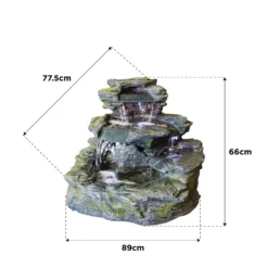 Stylish Fountain Garda Falls Water Feature With LEDs -Garden Tool Shop 13846065 2124978881057603