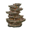 Stylish Fountain Red Rock Springs Water Feature With LEDs -Garden Tool Shop 13846066 8464962027767583