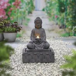 Stylish Fountain Serenity Water Feature With LEDs -Garden Tool Shop 13846069 1524962027687135