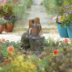 Stylish Fountain Playful Otters Water Feature With LEDs -Garden Tool Shop 13846072 1994962027889299