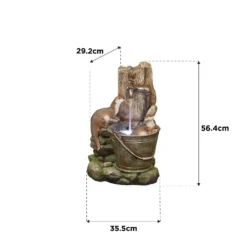 Stylish Fountain Playful Otters Water Feature With LEDs -Garden Tool Shop 13846072 7484962027991446