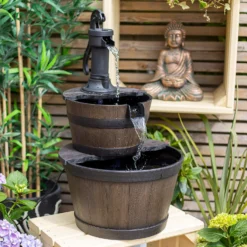 Stylish Fountain Whiskey Barrels Garden Water Feature 16 Stylish Fountain Whiskey Barrels Garden Water Feature -Garden Tool Shop 13944159 1645005844956494