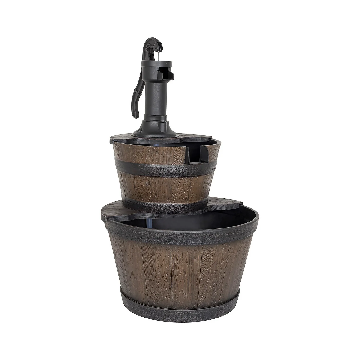 Stylish Fountain Whiskey Barrels Garden Water Feature 3 Stylish Fountain Whiskey Barrels Garden Water Feature