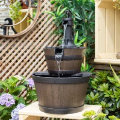 Stylish Fountain Whiskey Barrels Garden Water Feature 14 Stylish Fountain Whiskey Barrels Garden Water Feature -Garden Tool Shop 13944159 7015005844786958