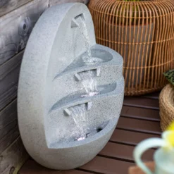 Stylish Fountain Kyoto Falls Garden Water Feature With LEDs -Garden Tool Shop 13947170 1125005844954733
