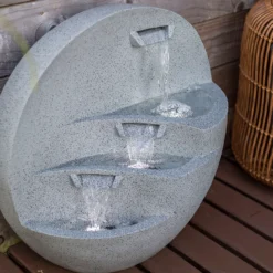 Stylish Fountain Kyoto Falls Garden Water Feature With LEDs -Garden Tool Shop 13947170 1965005844804475
