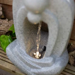 Stylish Fountain Zen Pour Garden Water Feature With LEDs -Garden Tool Shop 13947173 3885005844790114