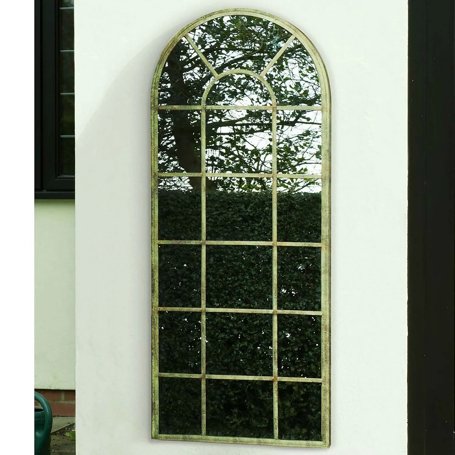 MirrorOutlet Green Country Rustic Multi Panel Design Garden Mirror - 140x56cm 3 MirrorOutlet Green Country Rustic Multi Panel Design Garden Mirror - 140x56cm