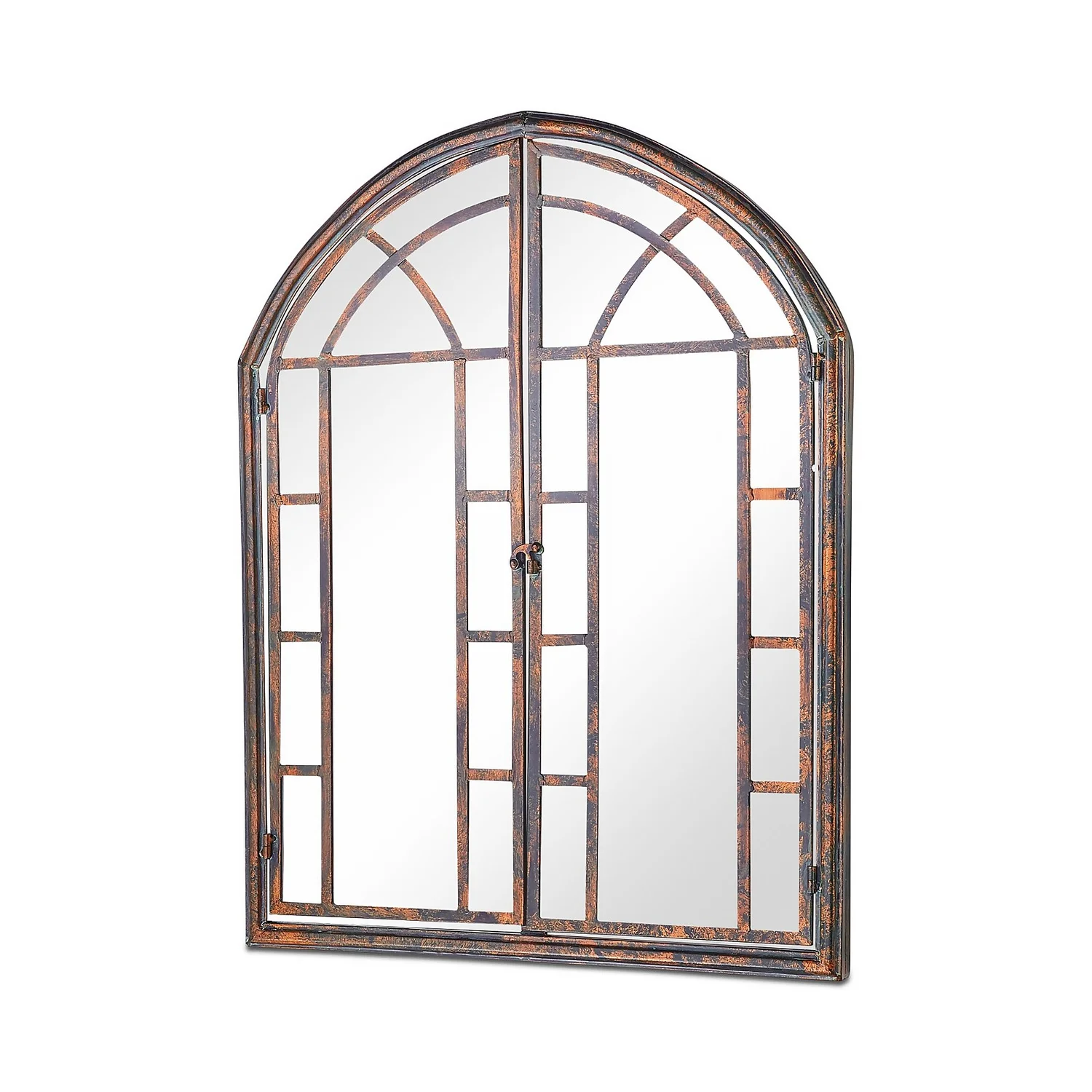 MirrorOutlet Metal Arched Decorative Window Opening Garden Mirror - 78x61cm 3 MirrorOutlet Metal Arched Decorative Window Opening Garden Mirror - 78x61cm