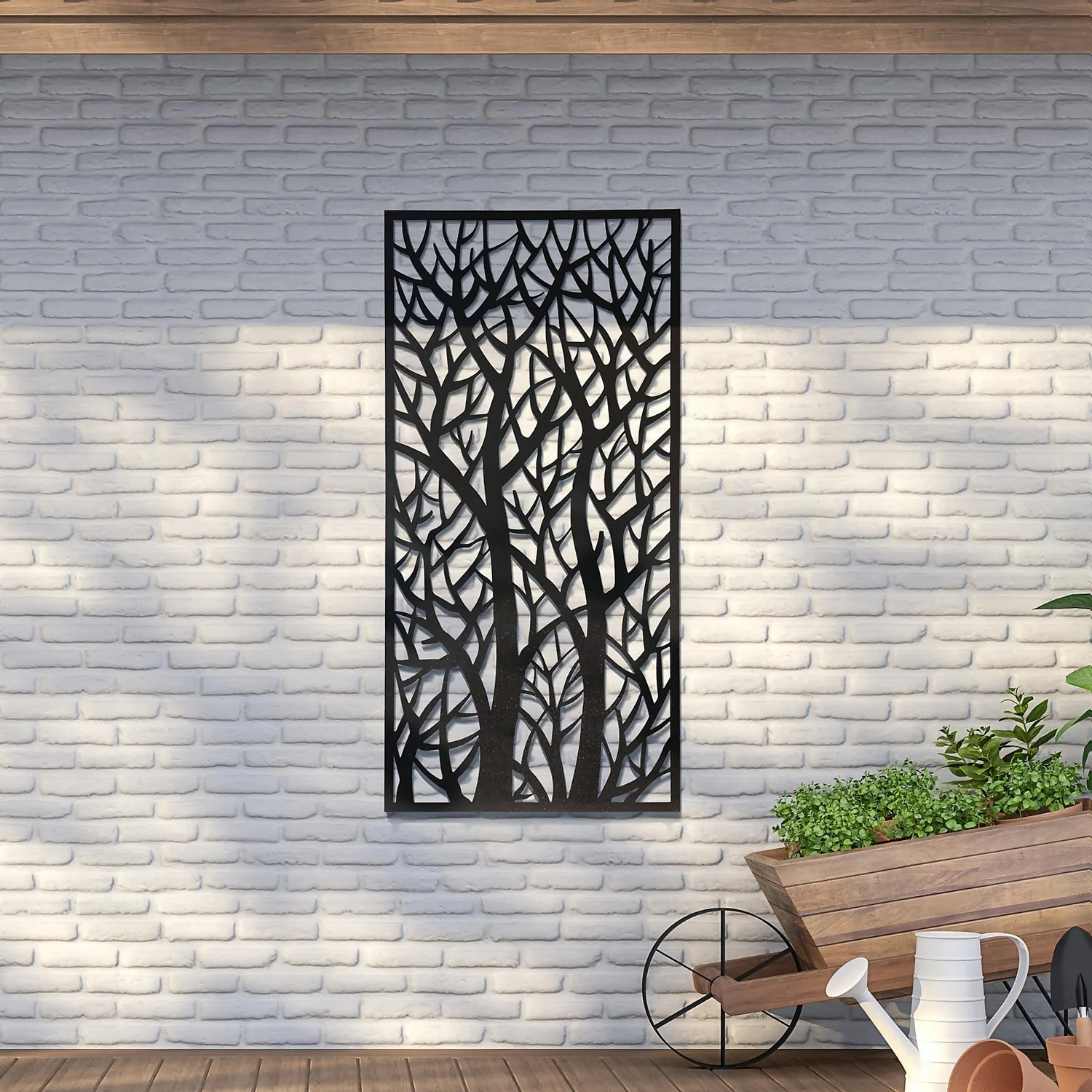 Amarelle Large Metal Tree Design Decorative Garden Screen - 120 X 60cm 3 Amarelle Large Metal Tree Design Decorative Garden Screen - 120 X 60cm
