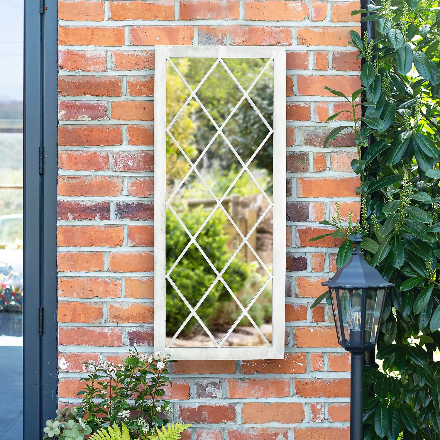 Lattice Stone Effect Garden Mirror 4 Lattice Stone Effect Garden Mirror - Image 2