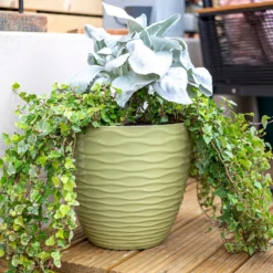 Wave Pot Olive - 33cm 11 Wave Pot Olive - 33cm -Garden Tool Shop 13973617 8945011239984387