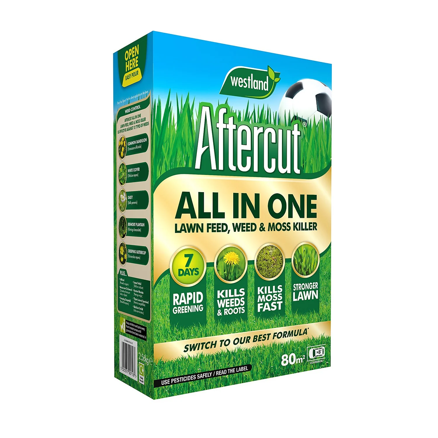 Aftercut All In One Lawn Feed, Weed & Moss Killer 80m² Box 3 Aftercut All In One Lawn Feed, Weed & Moss Killer 80m² Box