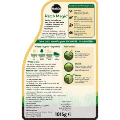 Miracle-Gro Patch Magic Grass Seed, Feed & Coir 1015g -Garden Tool Shop 14014510 8245001686106924