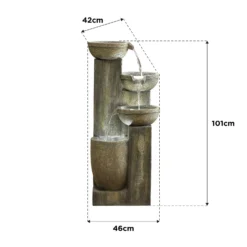 Stylish Fountain Ash Columns Water Feature With LEDs -Garden Tool Shop 14519359 5615047822695786