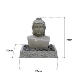 Stylish Fountain Lotus Buddha Water Feature With LEDs -Garden Tool Shop 14519362 9825047822642530